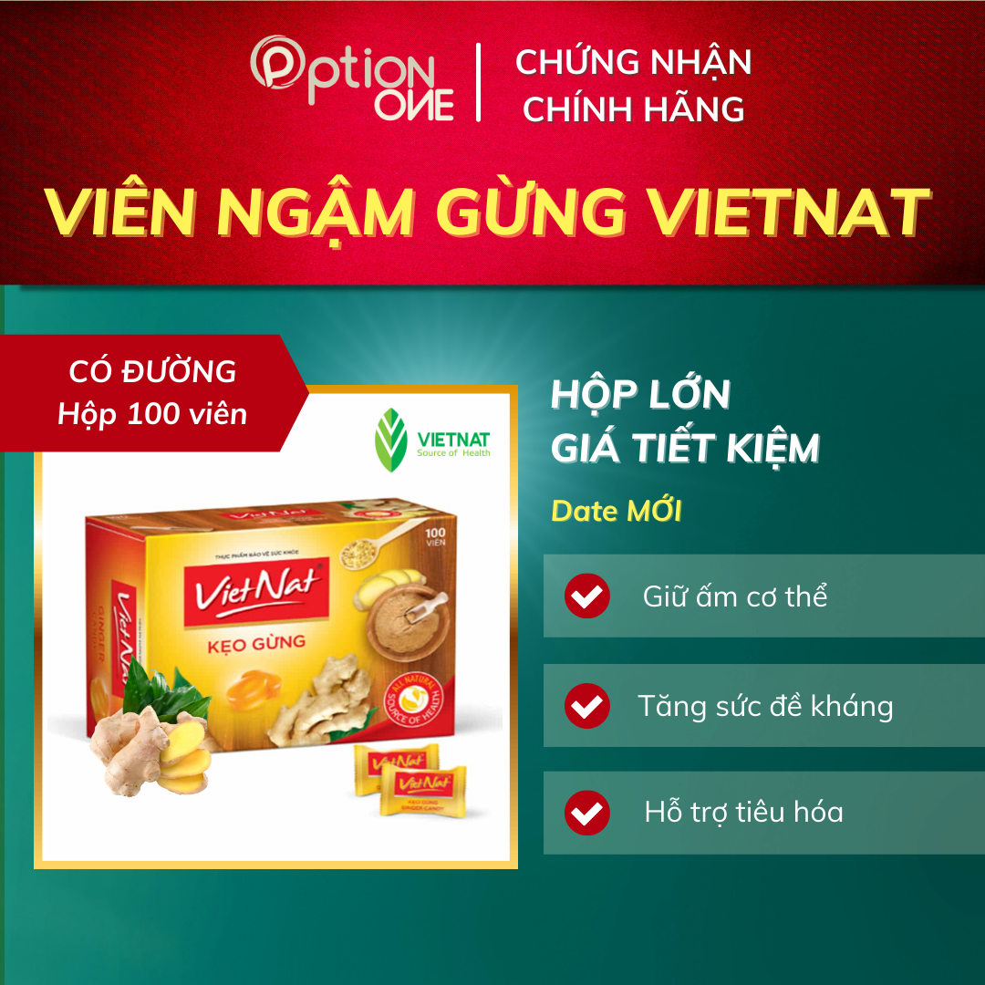 Kẹo ngậm gừng Vietnat 100 viên - Viasol quế 100 viên - Viasol húng chanh 100 viên giảm ho ấm họng