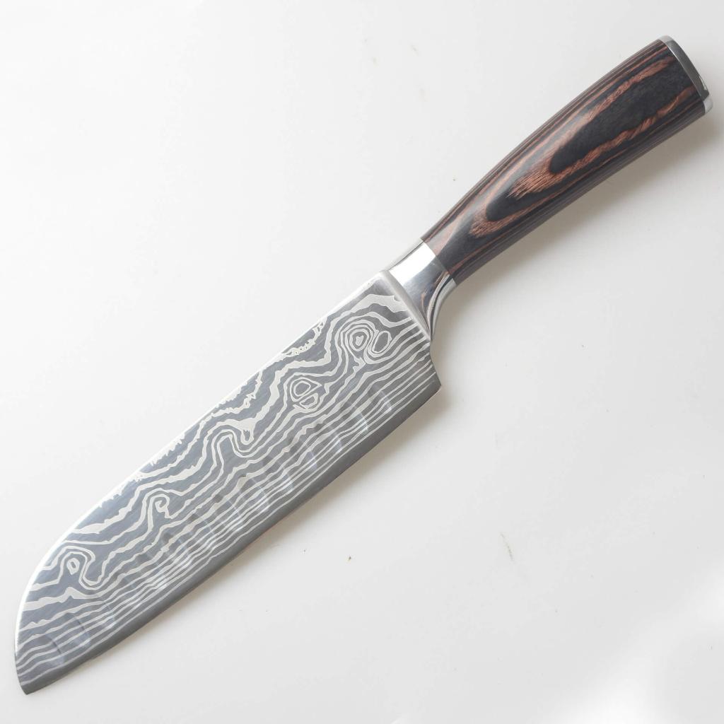 DAO - DAO BẾP NHẬT BẢN SANTOKU THÉP DAMASCUS MÃ A3 DT116 nt topcomshop vn