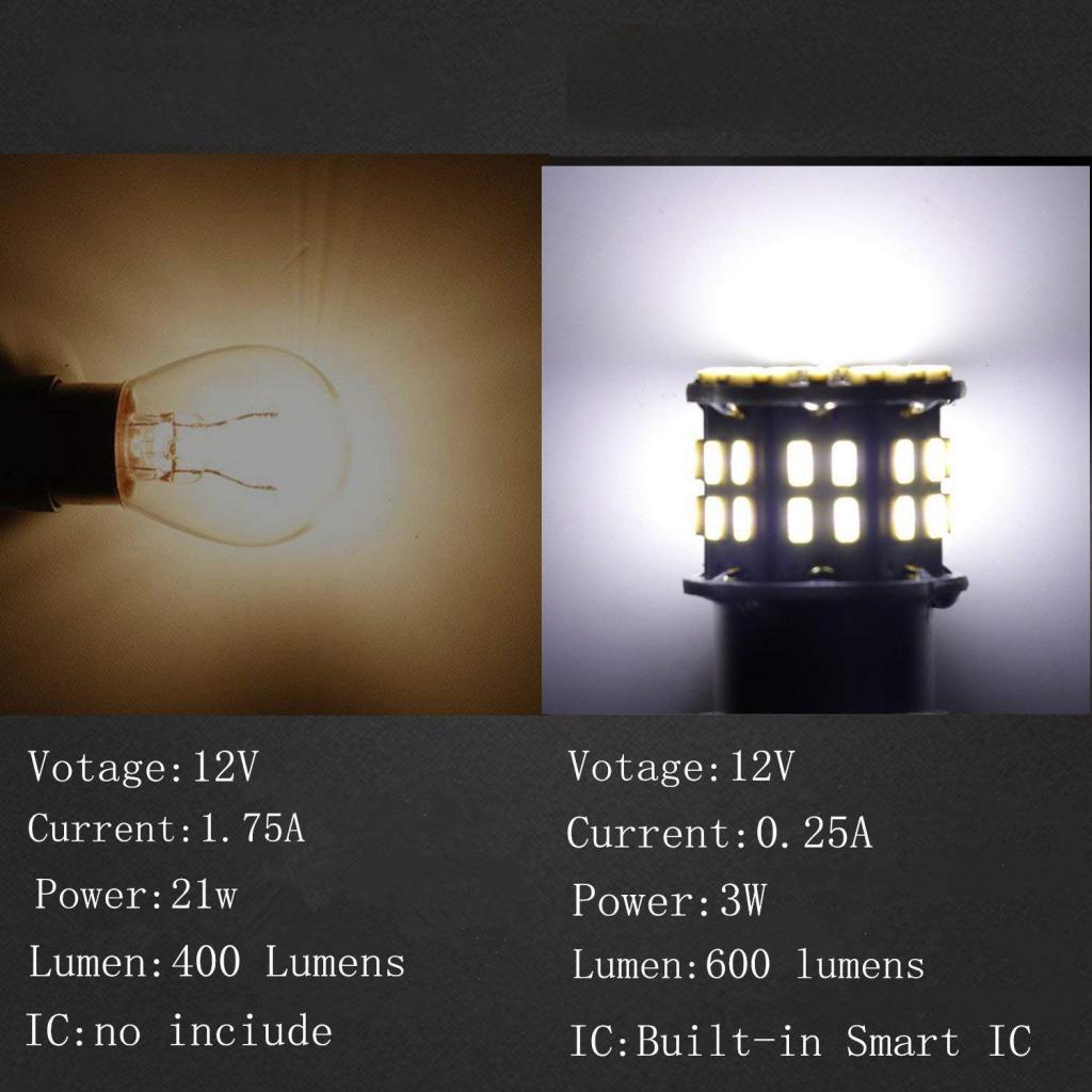 20PCS 1156 White 50-SMD LED Super Bright  Tail Stop Brake Lights