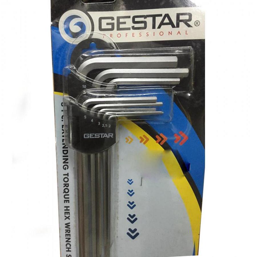 Bộ lục giác 8PCS đầu bằng siêu dài GE666-293 GESTAR 23-111