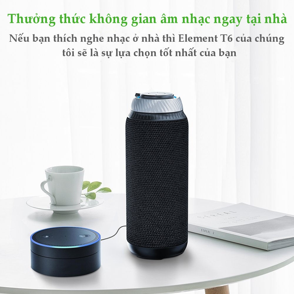 Loa di động không dây ngoài trời, âm thanh vòm 360 độ tích hợp Microphone TRONSMART Element T6 - Hàng chính hãng