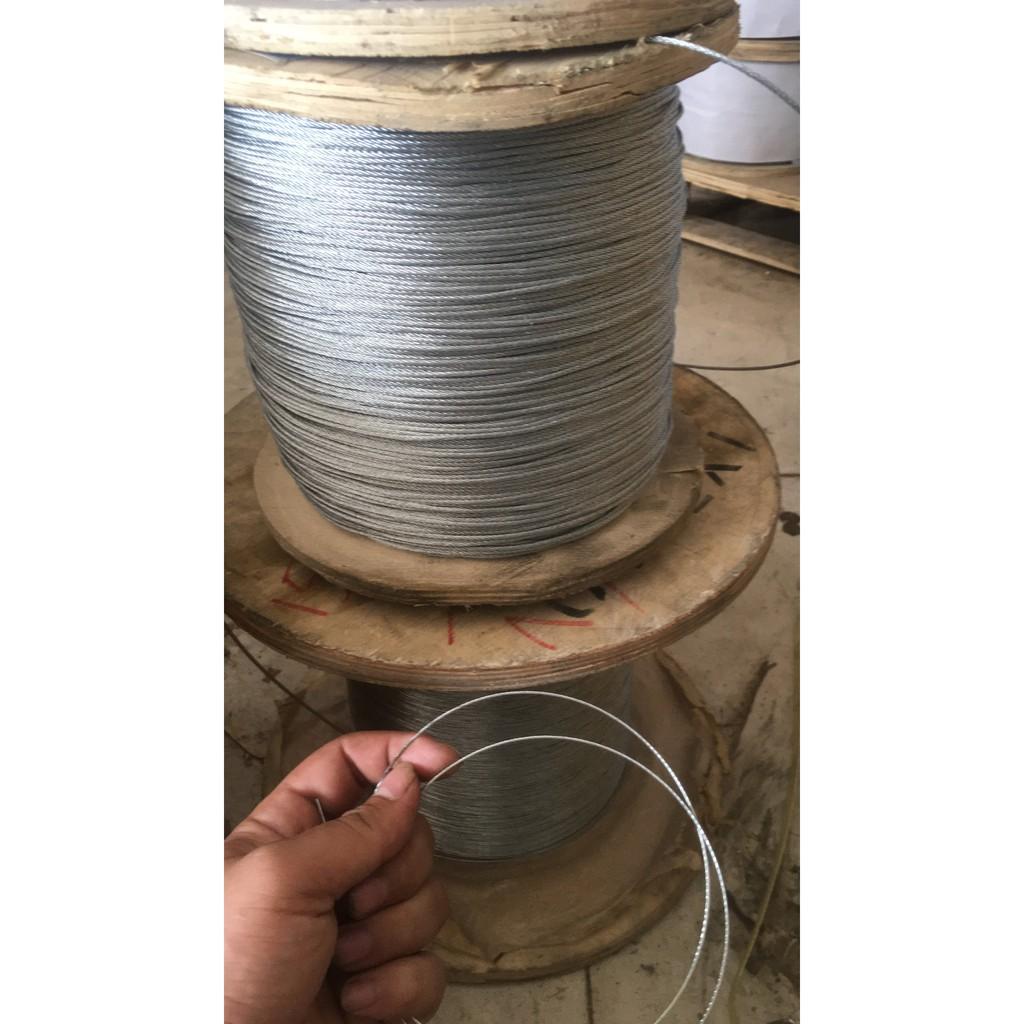100m Dây cáp thép chịu lực 1 ly tặng kèm 1 chiếc tăng đơ