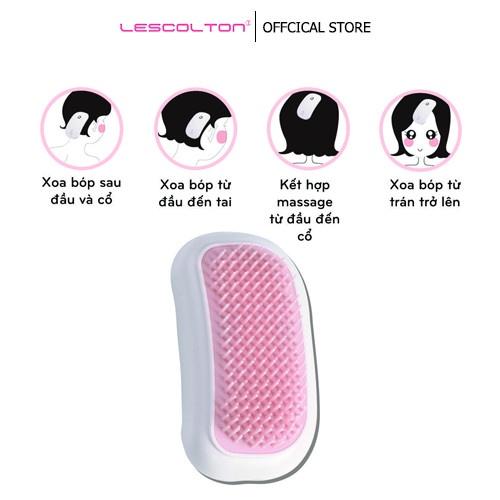 Lược massage đầu silicon LESCONTOL chải tóc, massage da đầu, làm mềm tóc và làm giảm căng thẳng khi sử dụng