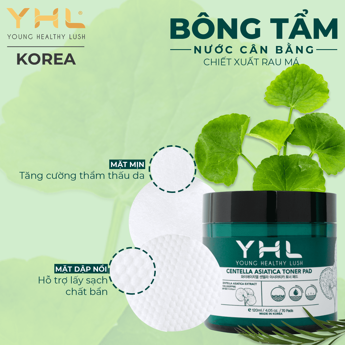 Bông Tẩm Nước Cân Bằng Da Rau Má YHL