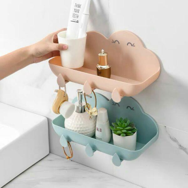 Dụng cụ ấn xà phòng, COMBO Kệ Đựng Đồ Nhà Tắm + Khay Đựng Xà Phòng Hình Đám Mây