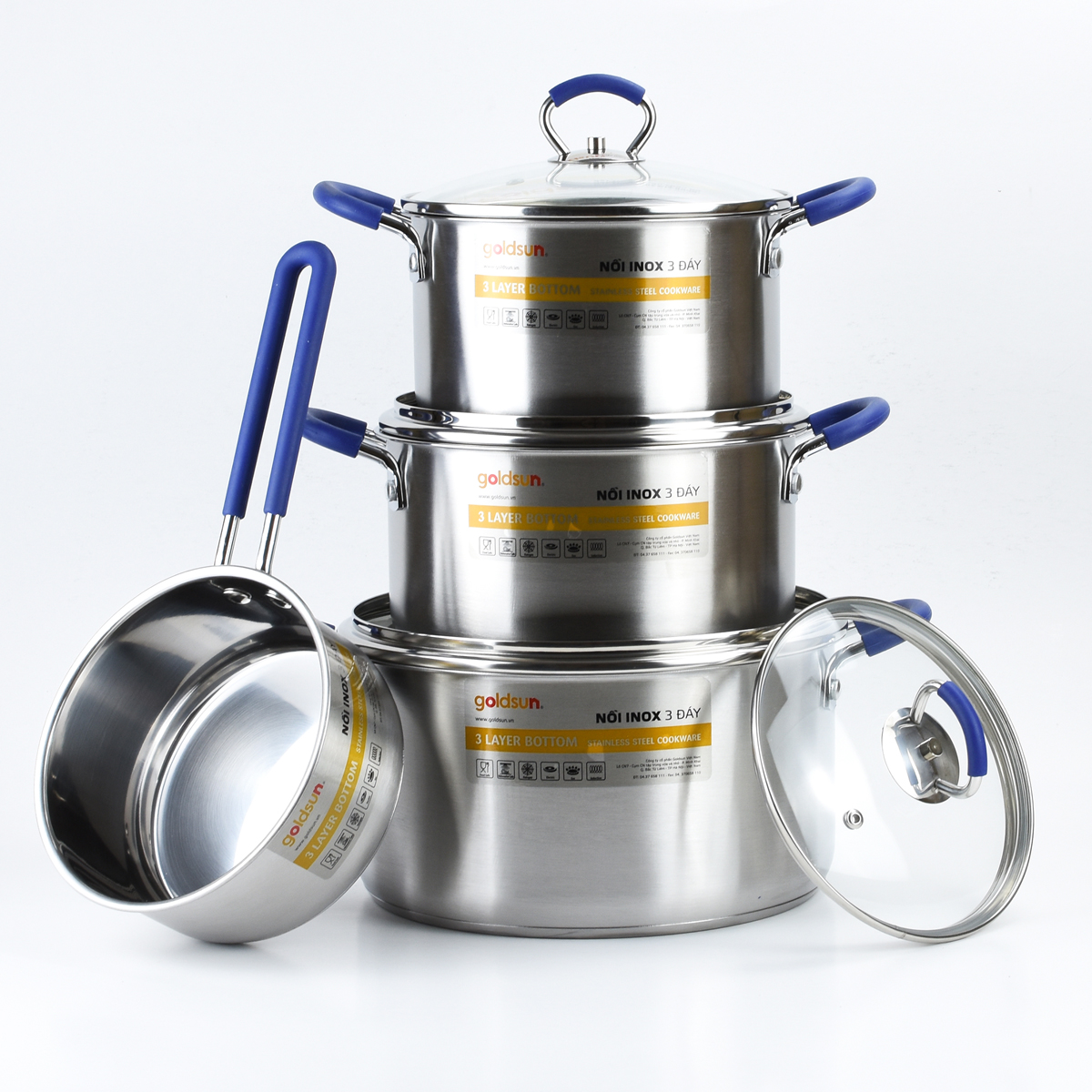 Bộ nồi Inox GH18-4308SG -  4 chiếc