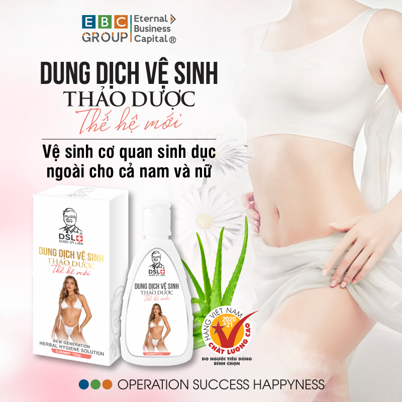 [DSL] Dung dịch vệ sinh phụ nữ thảo dược thế hệ mới (120g) thơm lâu, kháng khuẩn, chiết xuất thiên nhiên