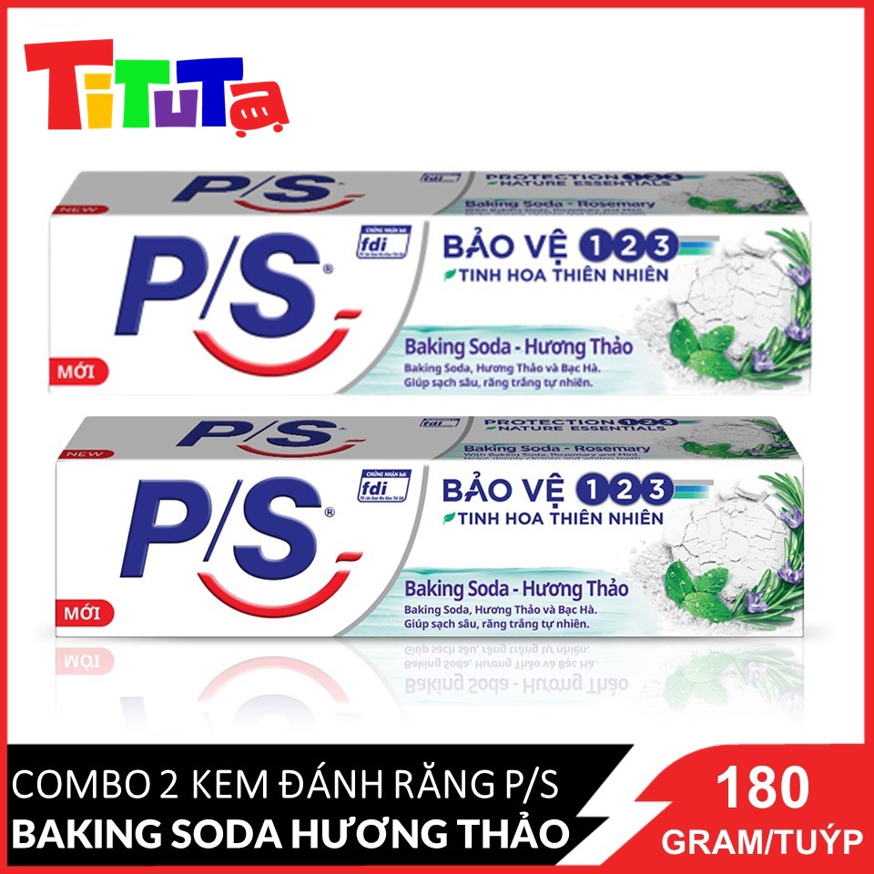 COMBO 2 Tuýp Kem đánh răng P/S Baking Soda Hương thảo 230g