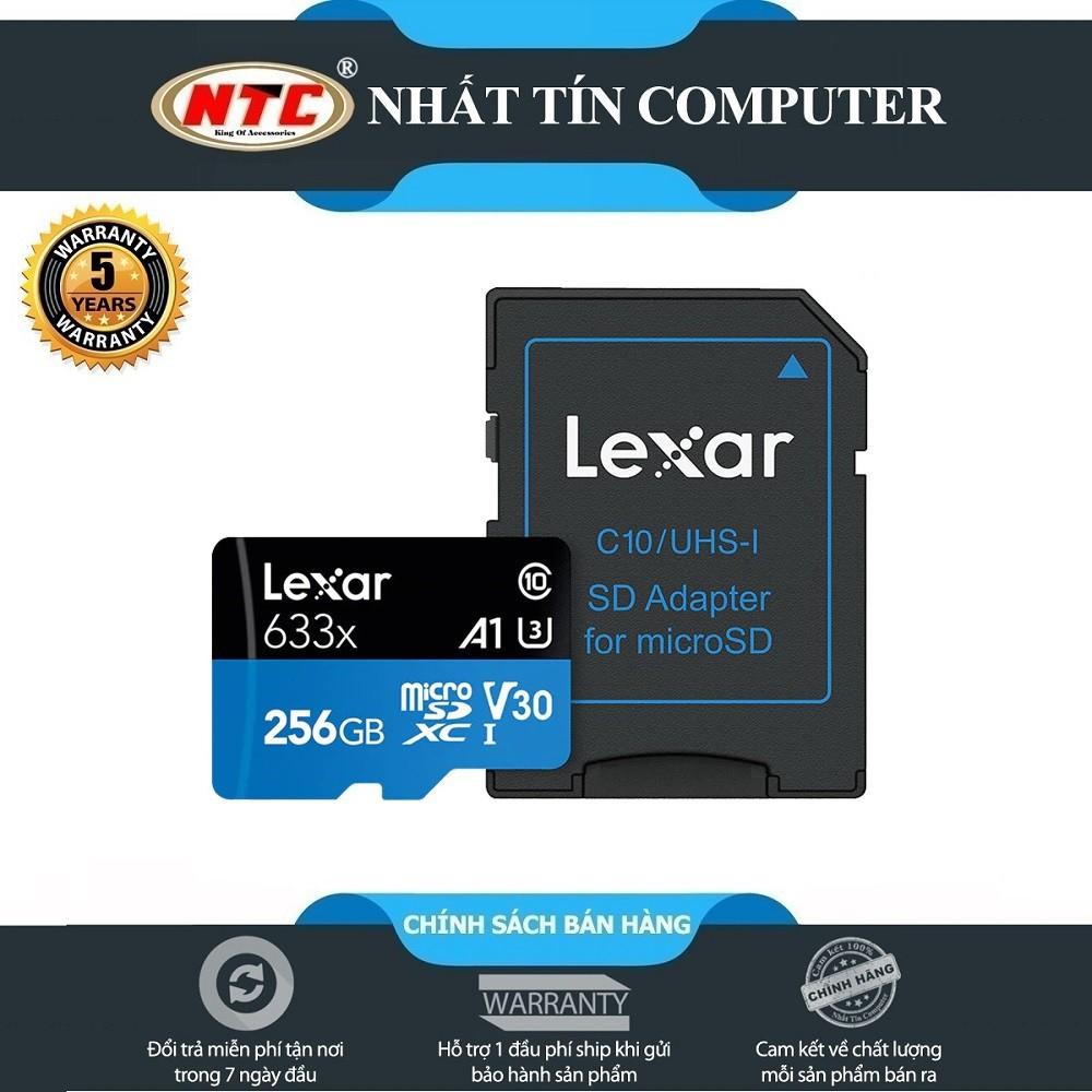 Thẻ Nhớ MicroSDXC Lexar 256GB A1 V30 633x U3 4K 95MB/s - kèm Adapter (Xanh)