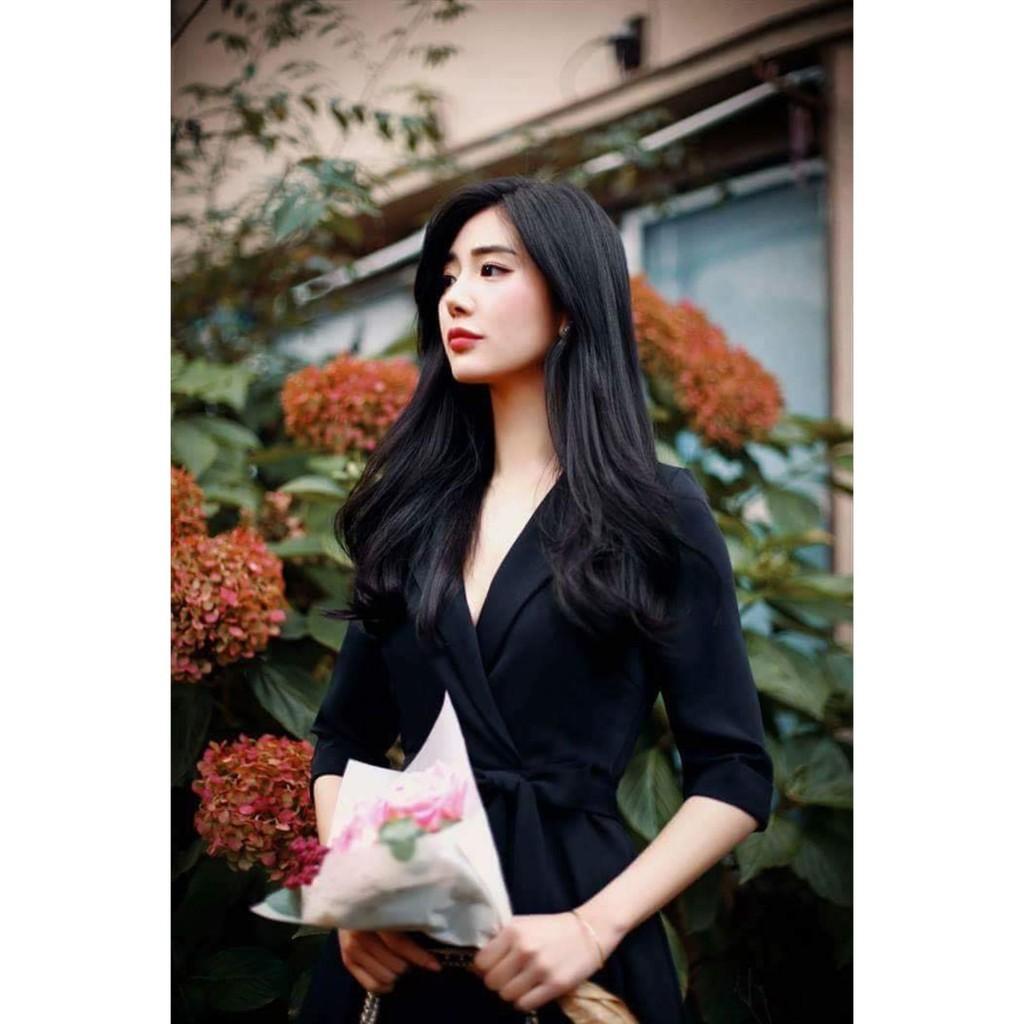 Đầm công sở tay lỡ cổ vest