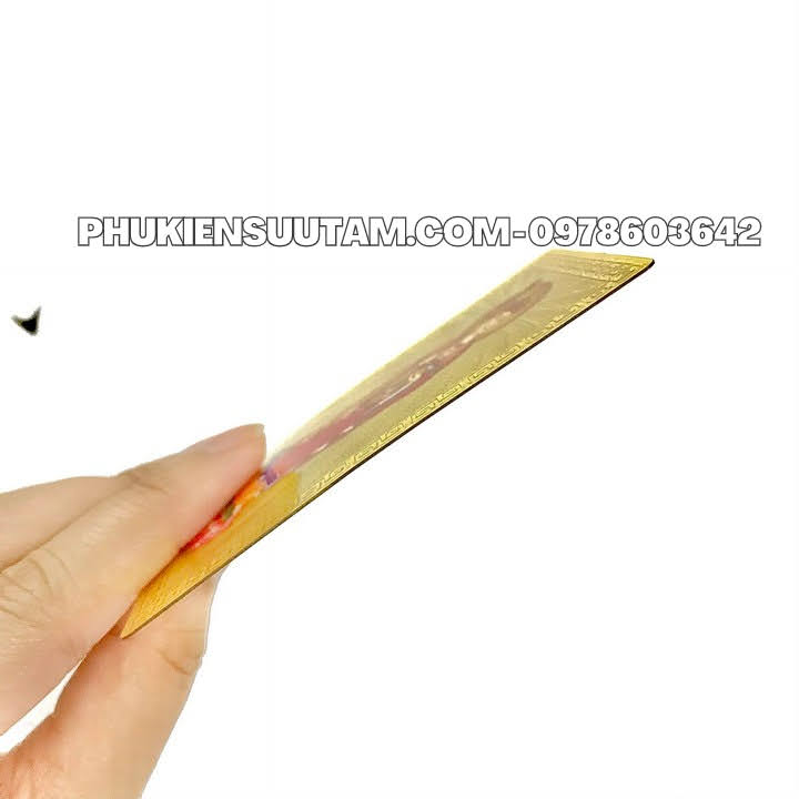 Thẻ Kim Bài Địa Tạng Vương Bồ Tát, kích thước: 8.3cmx5.3cmx0.2cm, màu: vàng - SP005756