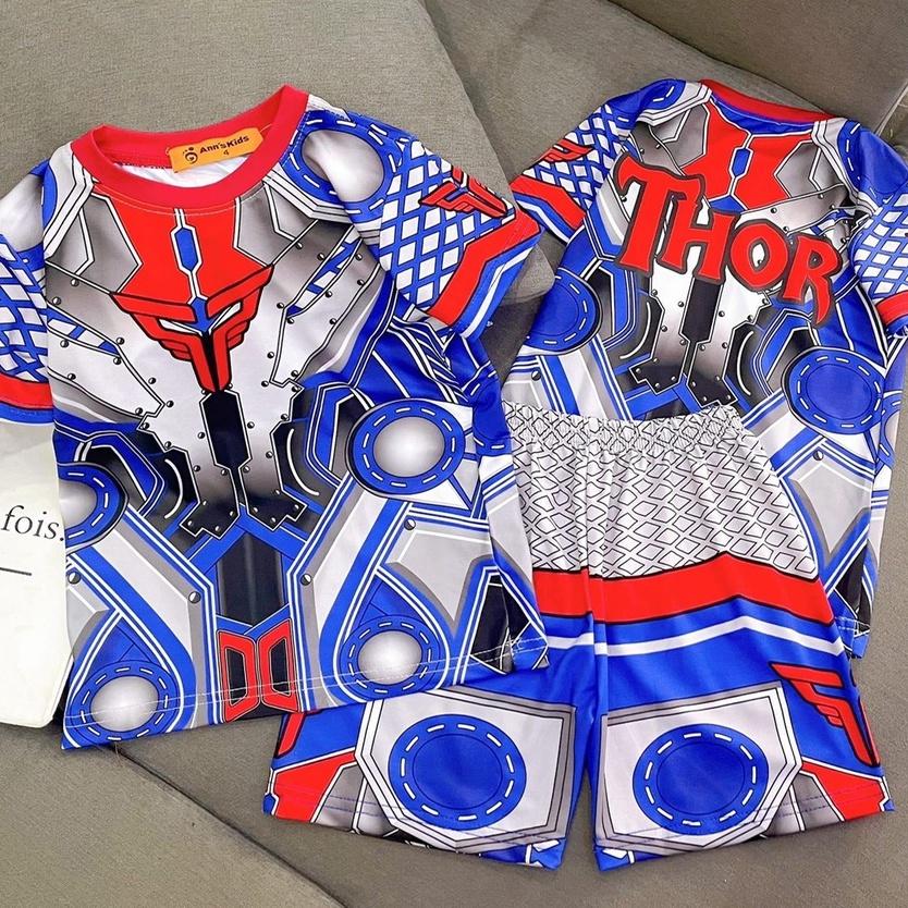 Bộ quần áo siêu nhân cho bé trai bộ siêu nhân cho bé 10-33kg Củ khoai tây shop in 3D mềm mịn cực đẹp giá đặc biệt