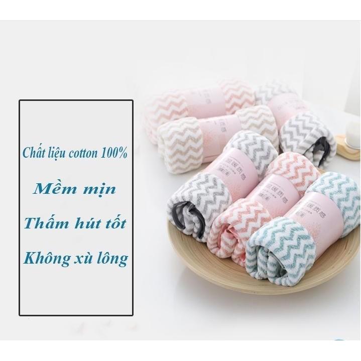 Khăn lông cừu Hàn Quốc 30x50cm mềm mịn nhiều màu kẻ sọc lượn sóng.