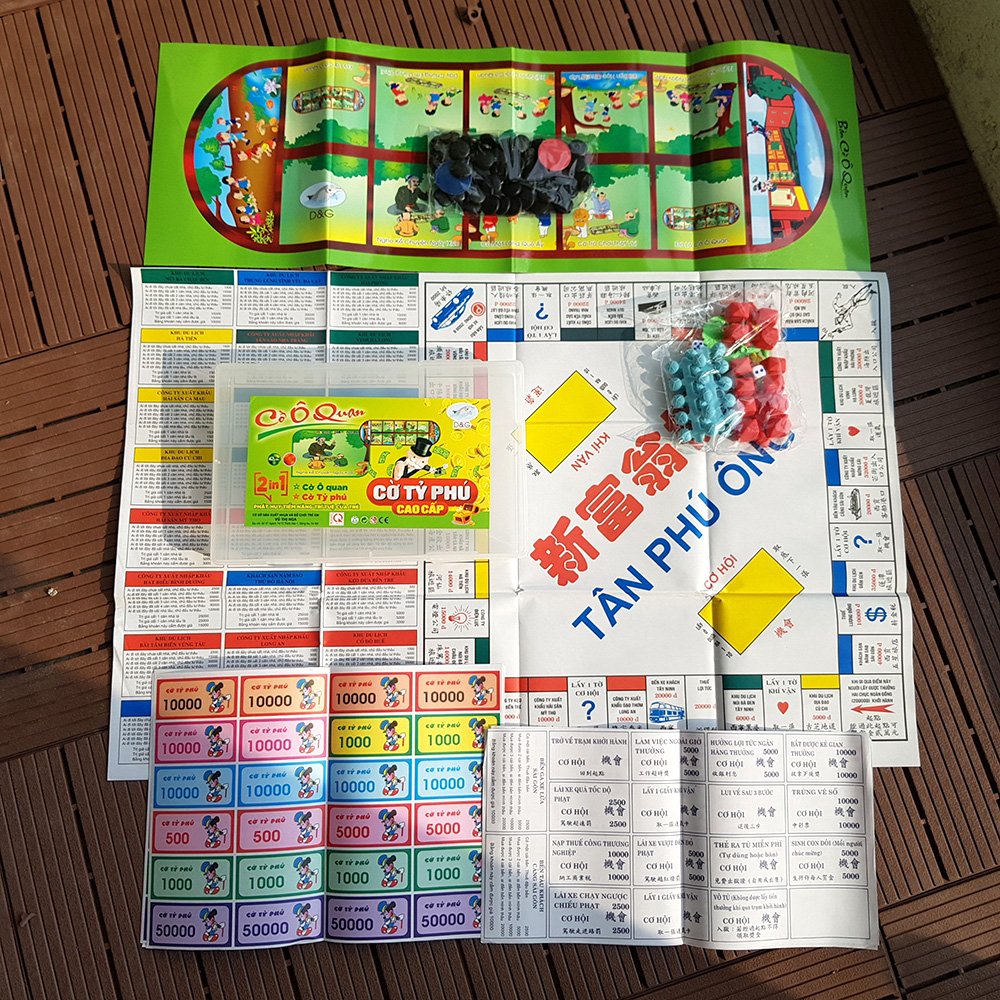 Cờ Tỷ Phú Monopoly Dạy Con Tư Duy Làm Giàu Kèm Cờ Ô Quan Bàn cờ 2in1