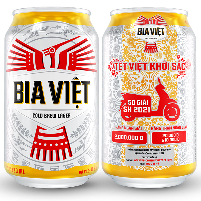 Thùng 12 lon Bia Việt 330ml