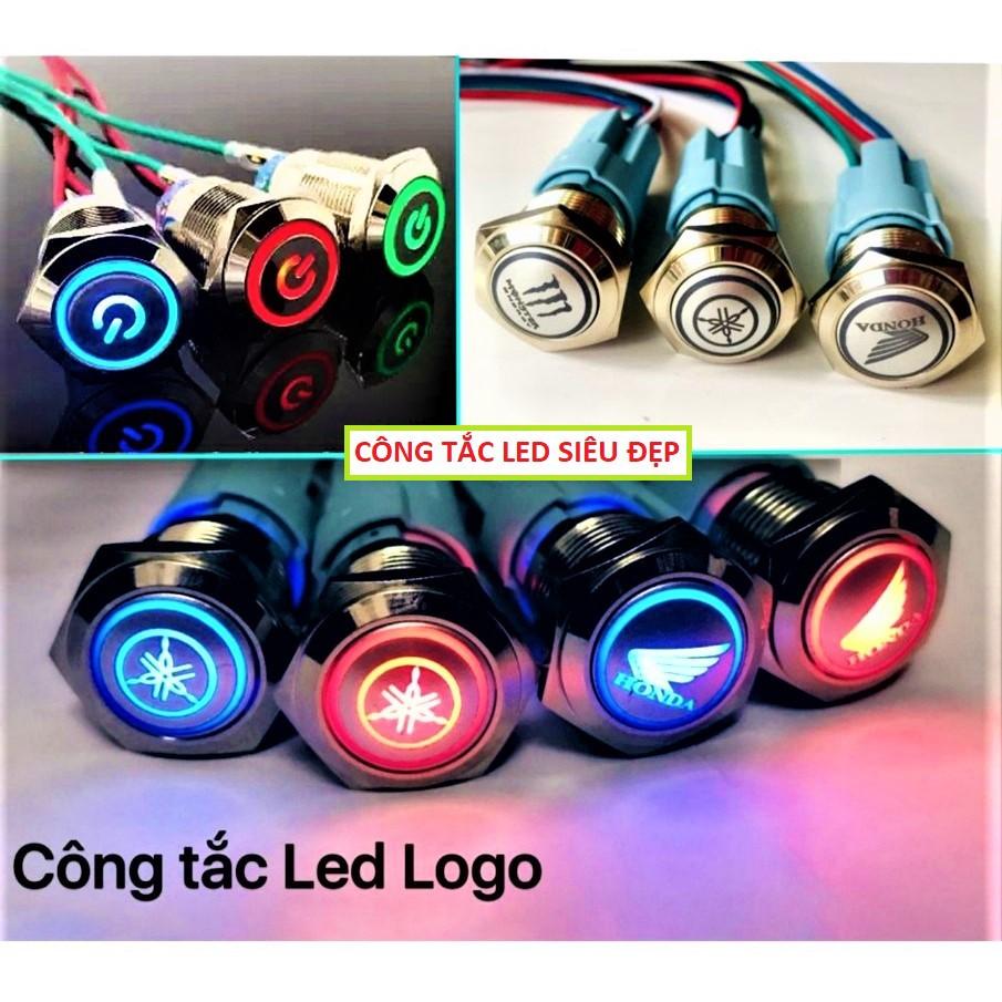 Công tắc hợp kim led logo siêu đẹp chống nước có giắc cắm lắp các xe