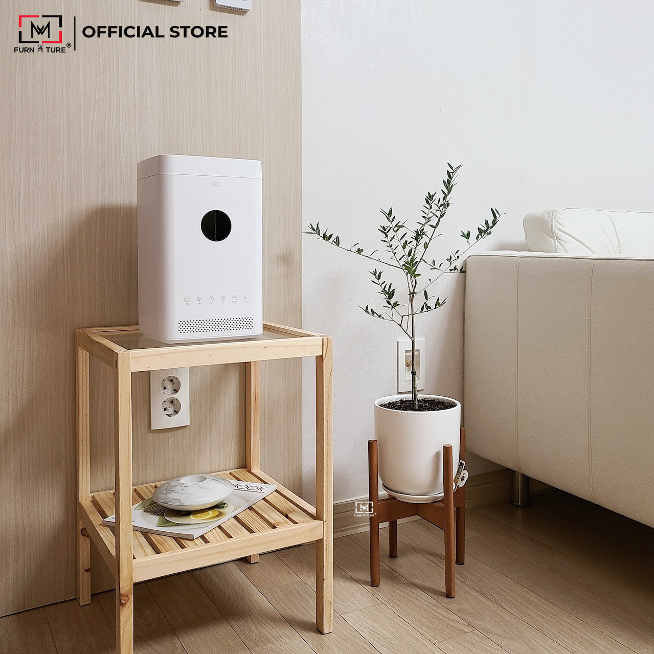 KỆ GỖ TRANG TRÍ MẶT KÍNH - GLASS SHELF NATURAL
