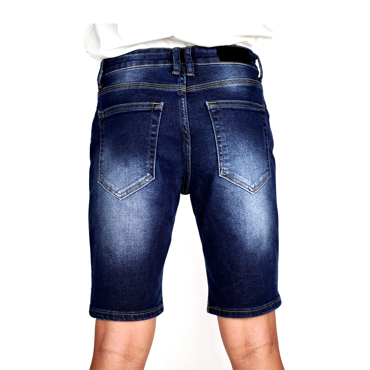 Quần Short Jeans Nam Rách Cao Cấp HUNTER X-RAYS Form Slim Thun Màu Xanh Đậm S78