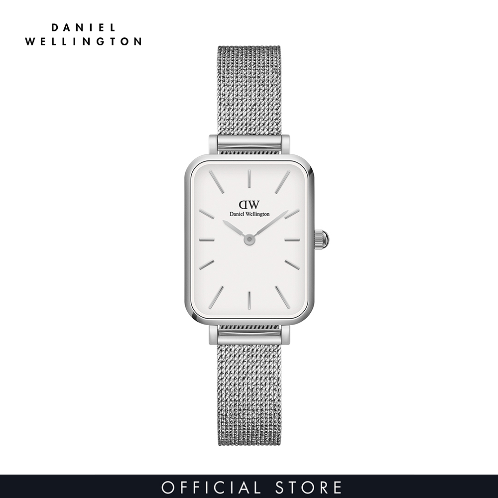 Đồng hồ Nữ Daniel Wellington dây lưới - Quadro Pressed Sterling 20x26mm DW00100438