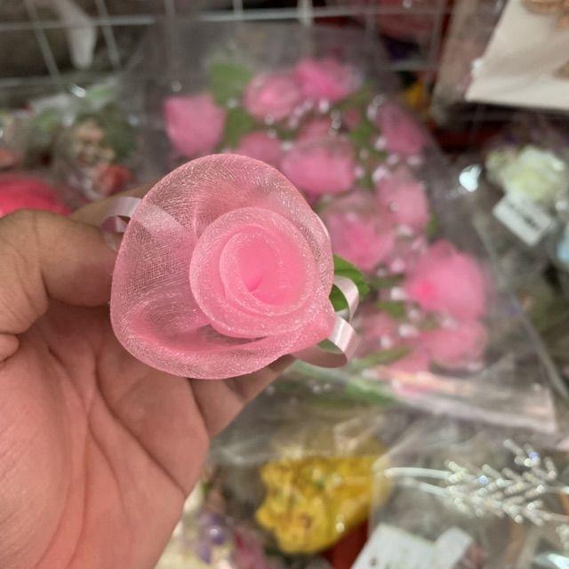 Hoa cài Áo voan hộp 40c