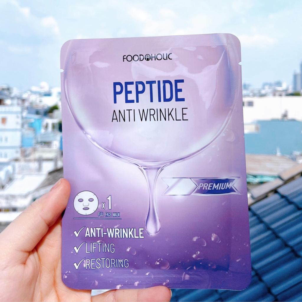 Combo 10 Mặt Nạ Peptide Trẻ Hóa, Lấp Đầy Vết Nhăn Foodaholic Peptide Anti Wrinkle Mask 23ml