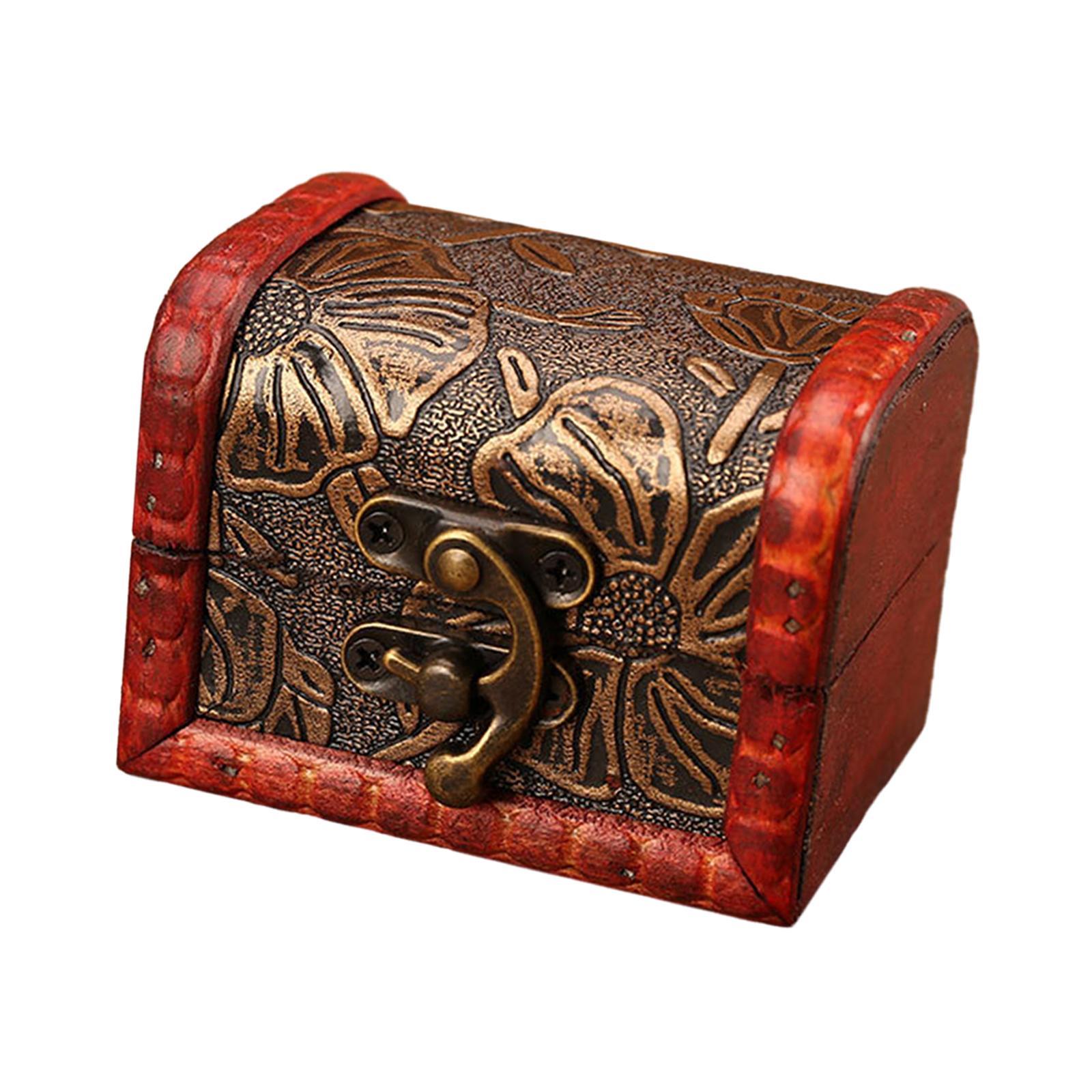 Decorative Storage Box, Antique Jewelry Box, Home Decor Vintage Style Treasure Chest, Vintage Style Wooden Storage Box, for Hairpins Jewelry