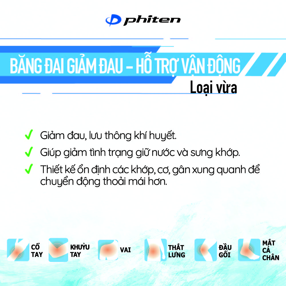 Đai Bảo Vệ Và Hỗ Trợ Chấn Thương Gối Phiten (Loại Vừa)-AP165003/AP165004/AP165005