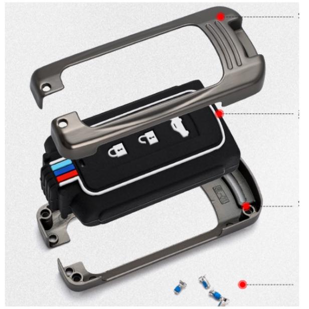 Ốp bảo vệ chìa khóa mitsubishi, bọc chìa khóa mitsubishi outlander, xpander, attrage, triton, pajero chất liệu kim loại