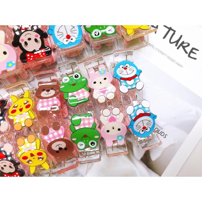 Kẹp càng cua trong suốt 3 răng, 5 răng hình thú, con vật, hoạt hình, trái cây, 12 con giáp màu sắc đáng yêu