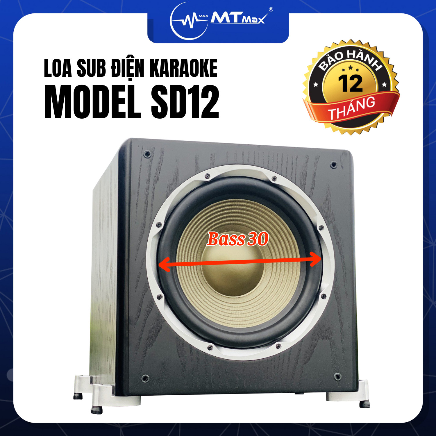 Sub Điện SD12 Chuyên Dụng Nghe Nhạc, Hát Karaoke Bass30 Công Suất 300W - 500W Cho Diện Tích 30m2  hàng chính hãng