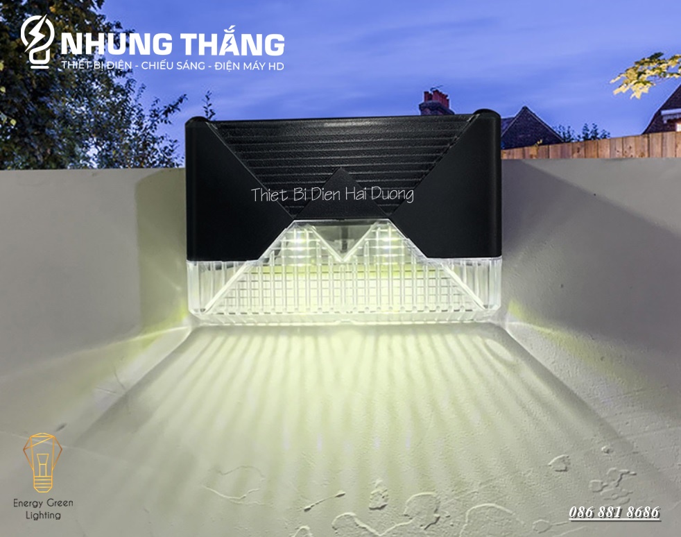 Đèn LED Pha Lê Gắn Tường Năng Lượng Mặt Trời TH798 - Chiếu Sáng Lối Đi - Chân Cầu Thang - Hàng Rào - Hành Lang - Có Video