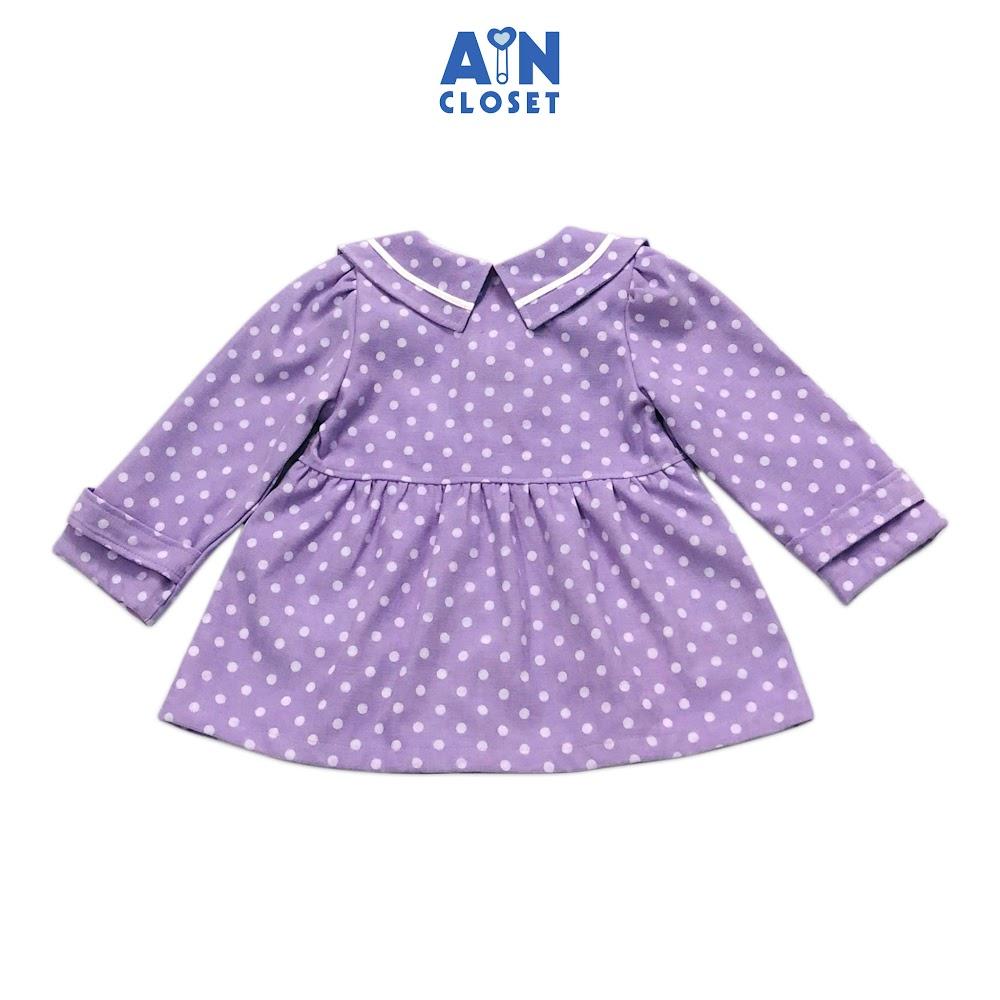 Hình ảnh Áo khoác baby doll bé gái họa tiết Bi tím thô nhung - AICDBGRQOVKS - AIN Closet