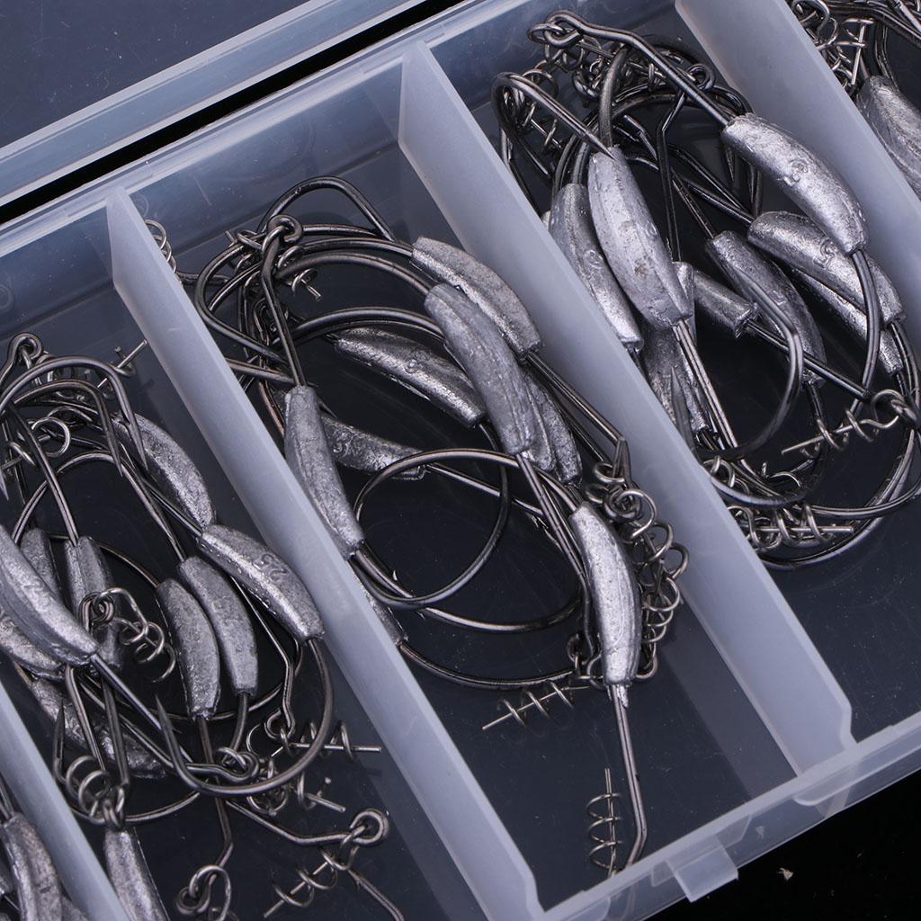 50pcs Weighted Superline Spring Hooks Jig Head Fishing Hook for Soft Lures