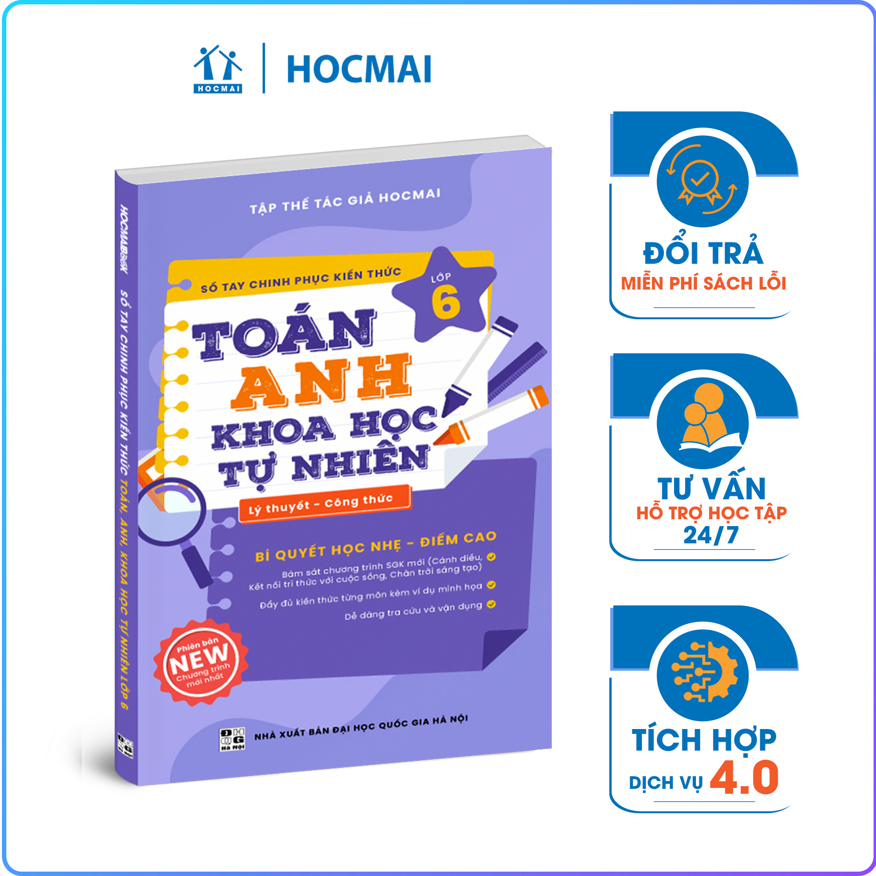 Sách - Sổ tay chinh phục kiến thức Toán - Anh - Khoa học tự nhiên lớp 6 (chương trình mới)