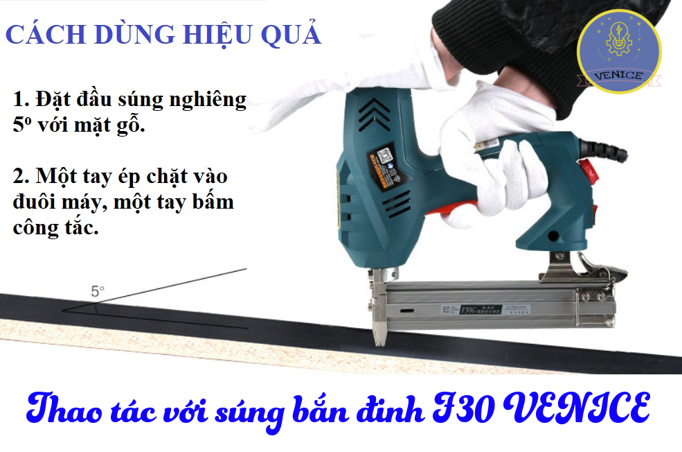 MÁY BẮN ĐINH THẲNG F30 - DÙNG ĐIỆN 220V - CÔNG SUẤT LỚN - KHÔNG THỪA ĐẦU ĐINH