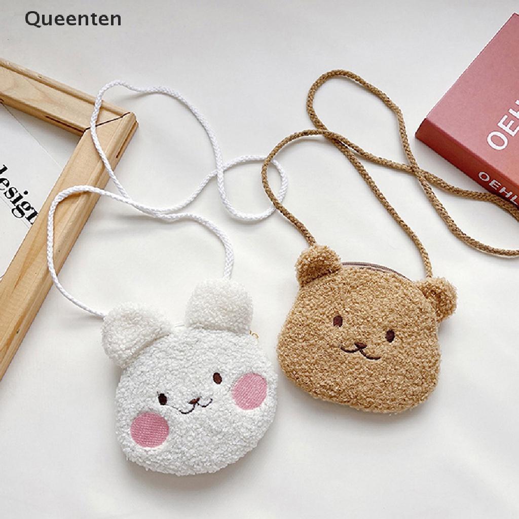 Queenten Bear Plush Bag Kids Bags of Plushies Backpacks Coin Purse for Children Gifts QT