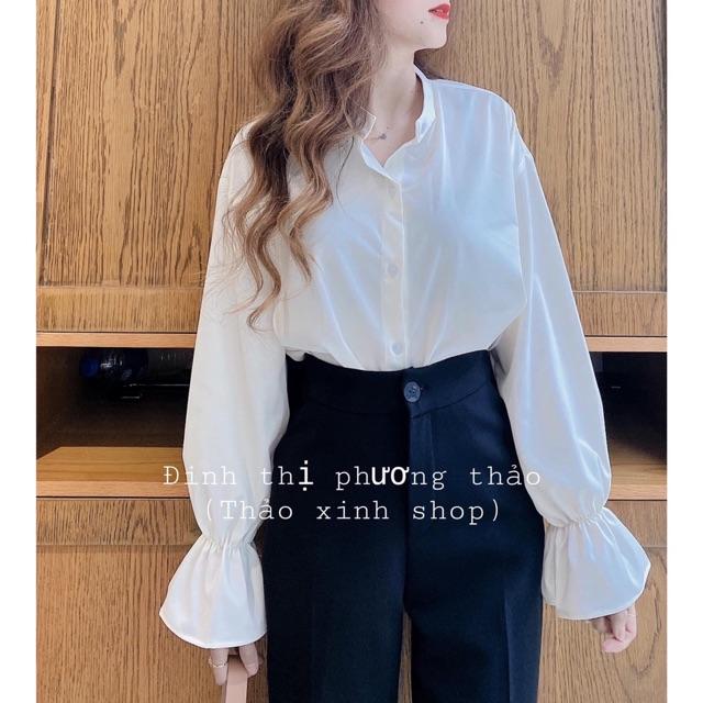 Áo sơmi tay dài bo tay chất kate