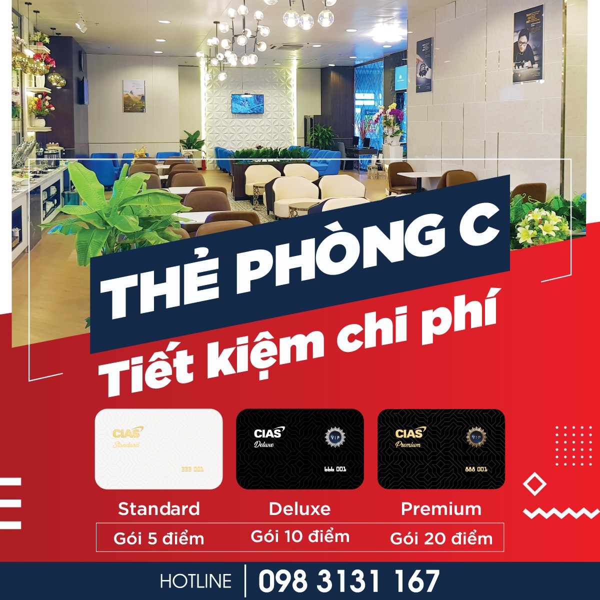 Thẻ Standard - Thẻ VIP phòng chờ hạng thương gia (5 lần sử dụng)