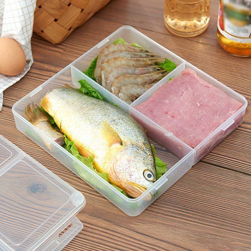 Hộp cơm trưa 3 ngăn bằng nhựa giữ tươi thực phẩm và chống xuyên thủng