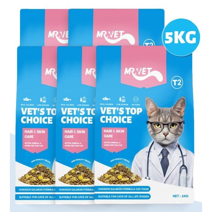 THỨC ĂN HẠT MR.VET HỖ TRỢ TIÊU BÚI LÔNG DÀNH CHO MÈO TÚI 1KG