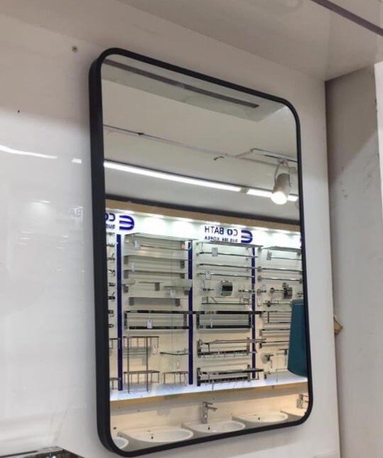 Gương Groves chữ nhật viền khung nhômđen Gtd- 700x500 mm (sang trọng hiện đại, quý phái)
