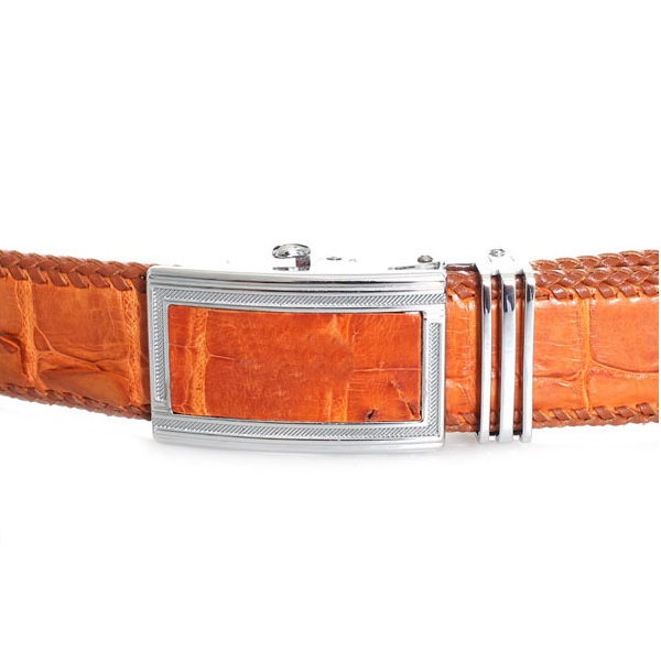 Thắt lưng nam da cá sấu Huy Hoàng đan viền 3,5P màu đen, nâu đất, vàng bò, nâu đỏ HC4216-17-18-41