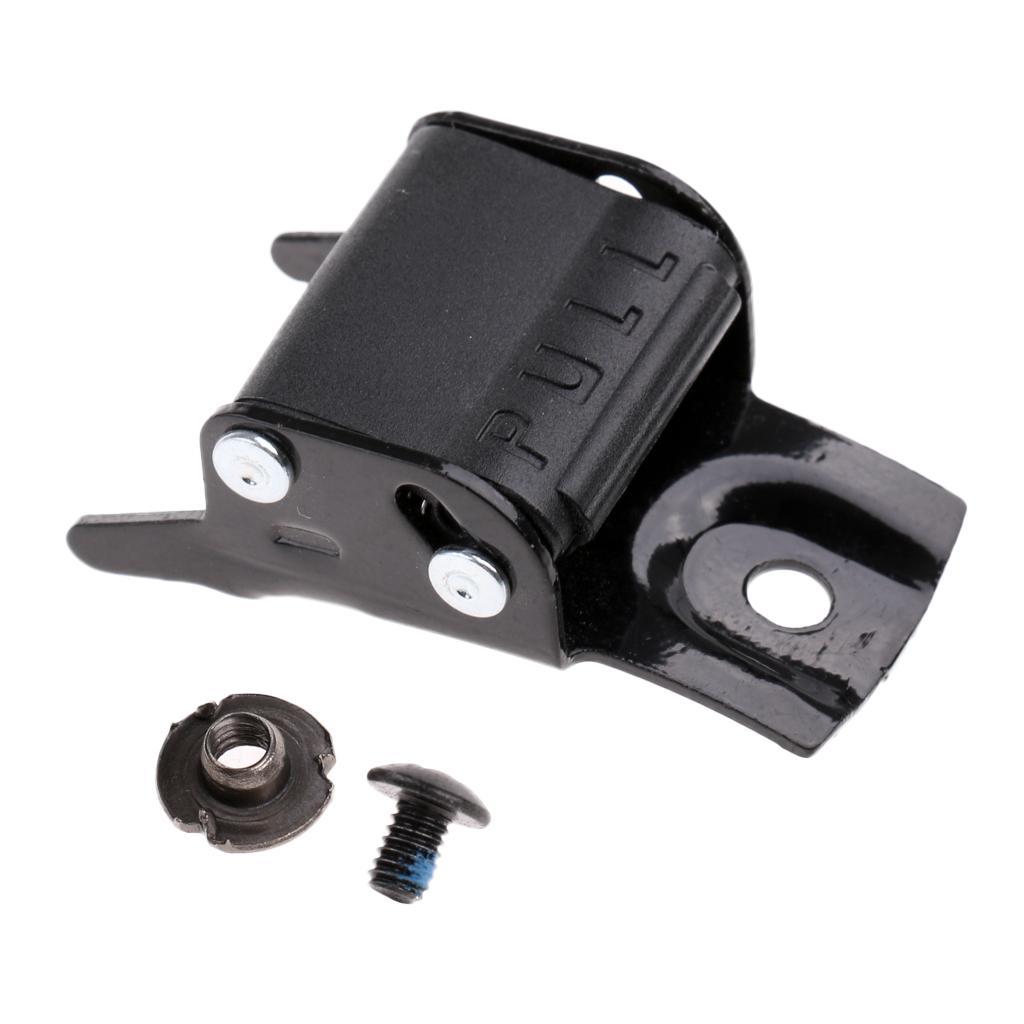 Black Metal Roller Skates Strap Buckle Replacement Clip with Screw and Nut Repair Kit