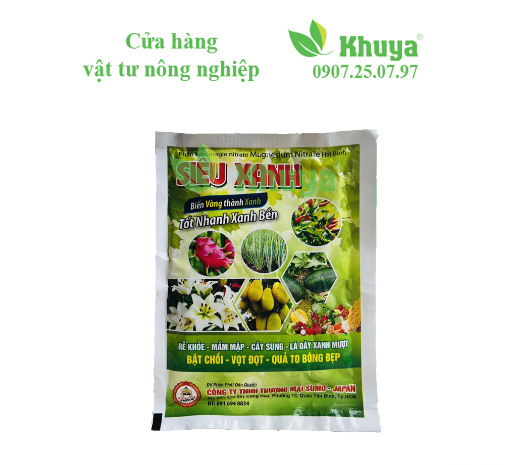 Phân bón Magie Nitrate Siêu Xanh 68gr Biến Vàng Thành Xanh