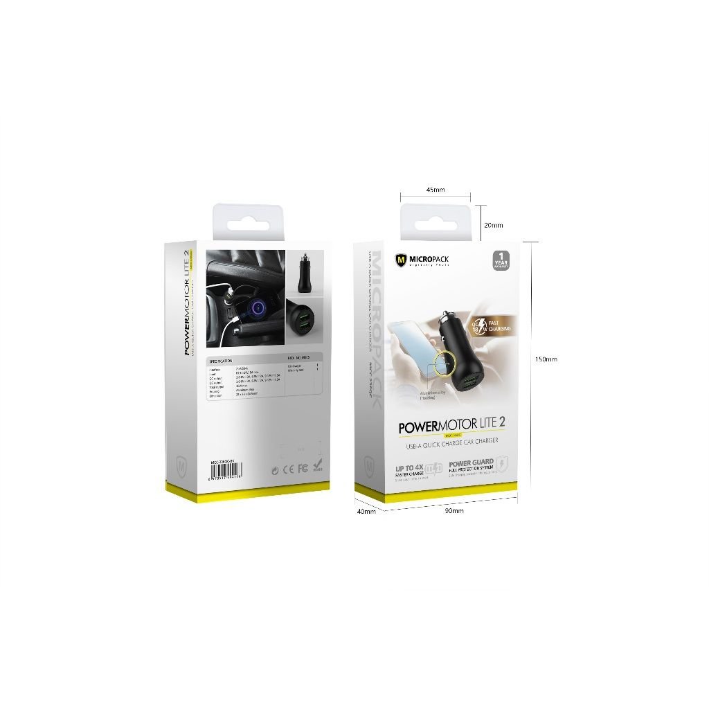 Củ sạc Ôtô MicroPack POWER MOTOR LITE 2 MCC-236QC - Hàng Chính Hãng