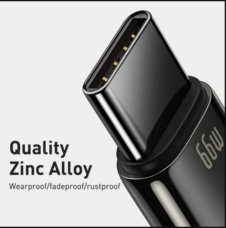 Dây cáp sạc nhanh Baseus Tungsten Gold Fast Charging Color Data Cable USB to Type-C 66W 6A, chiều dài 1m - Hàng chính hãng