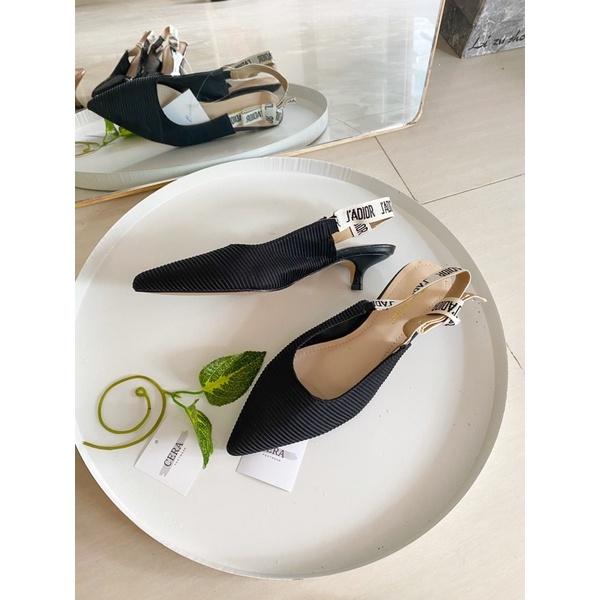 GIÀY SLINGBACK MŨI NHỌN GÓT CAO 3 CM DỄ DI CHUYỂN MANG RẤT THOẢI MÁI