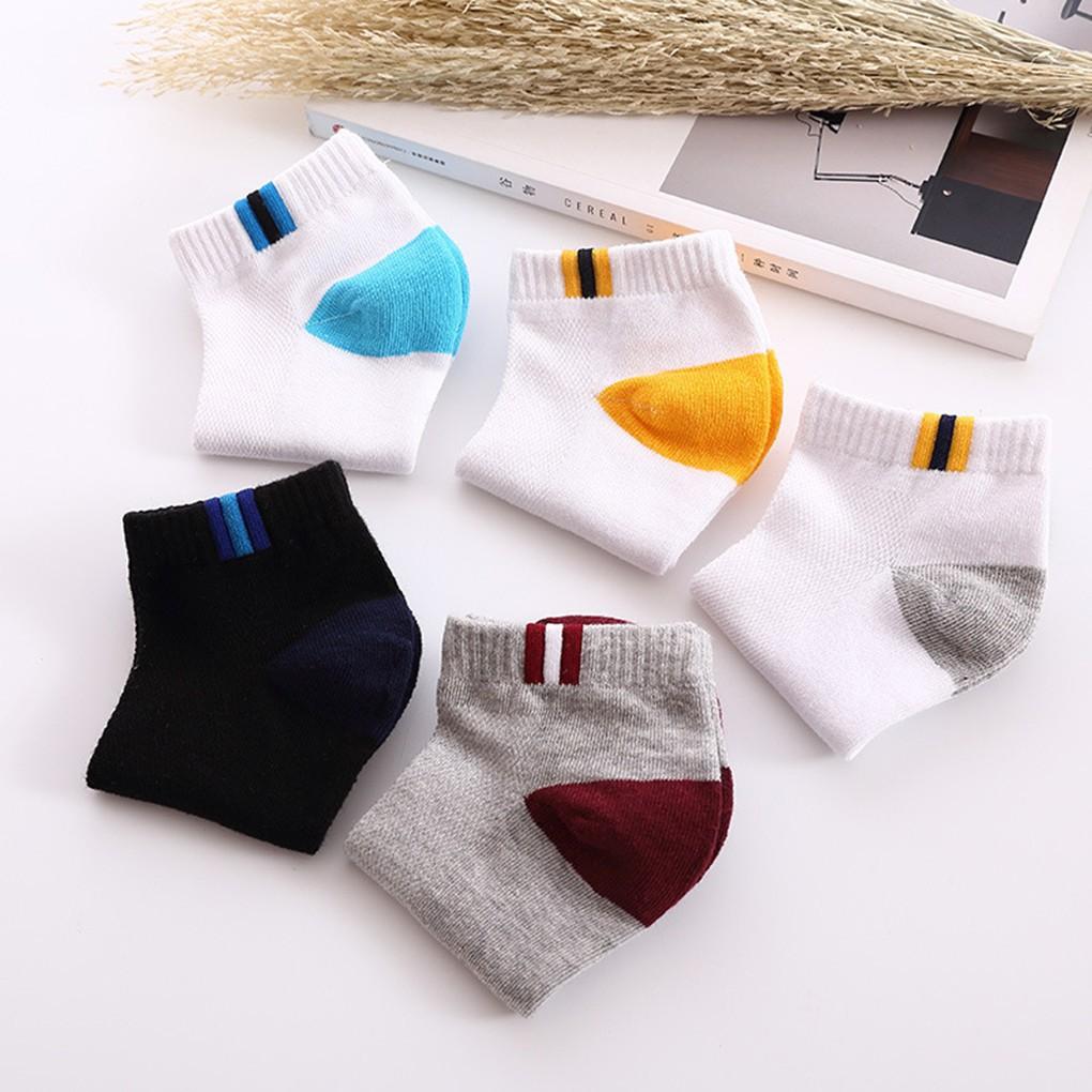 Vớ cotton nam cổ viền sọc thể thao