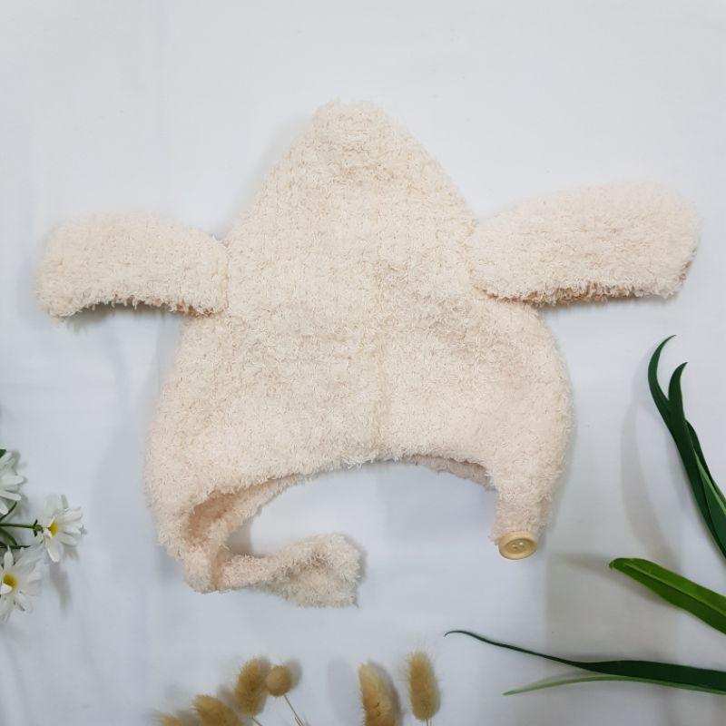 MŨ LÔNG CỪU TAI THỎ DỄ THƯƠNG CHO BÉ