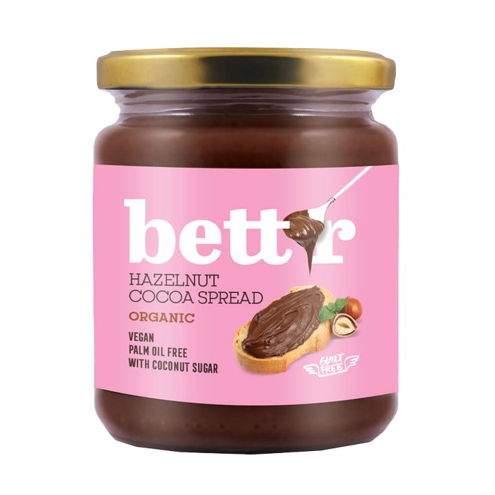 Bơ cacao hạt phỉ hữu cơ Bett'r 250g